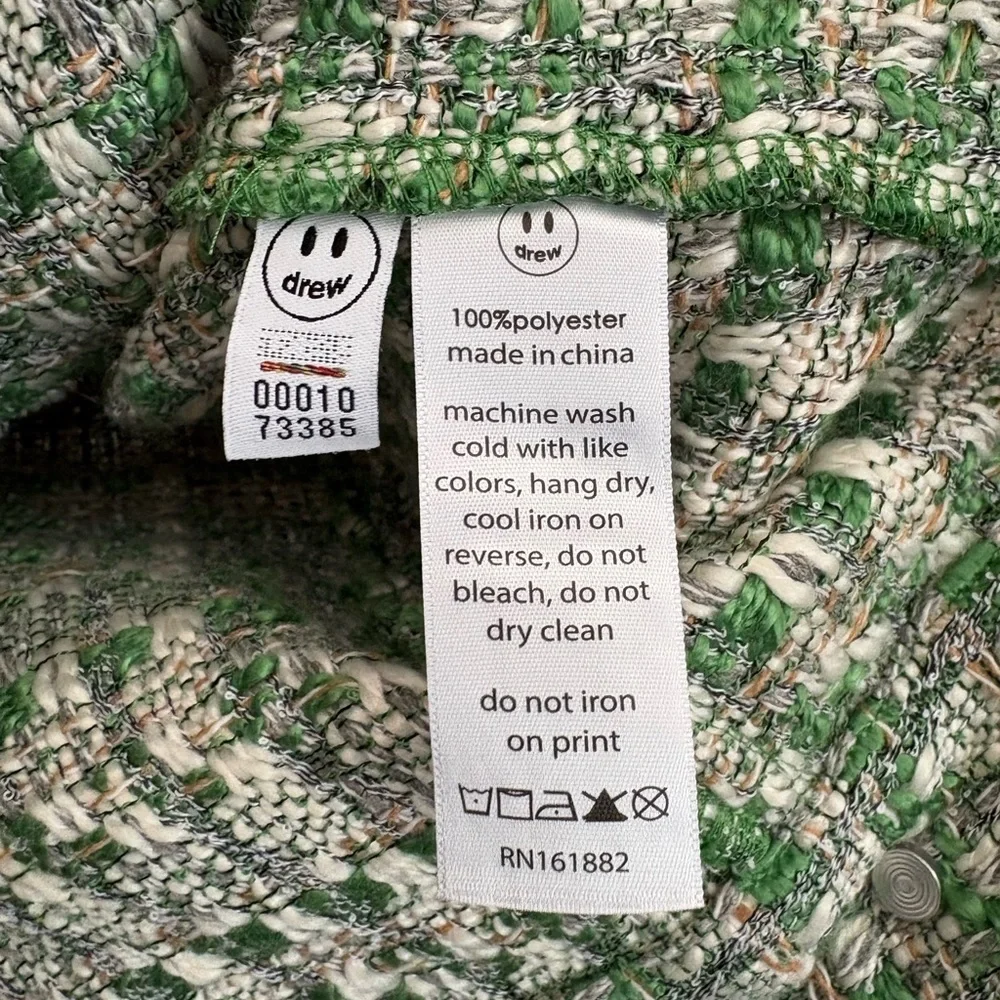 Drew House Infinite Joy Boucle Trucker Jacket in green size medium